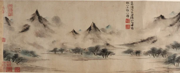 Montagne nuvolose, nello stile di Mi Youren, dinastia Ming, 1535